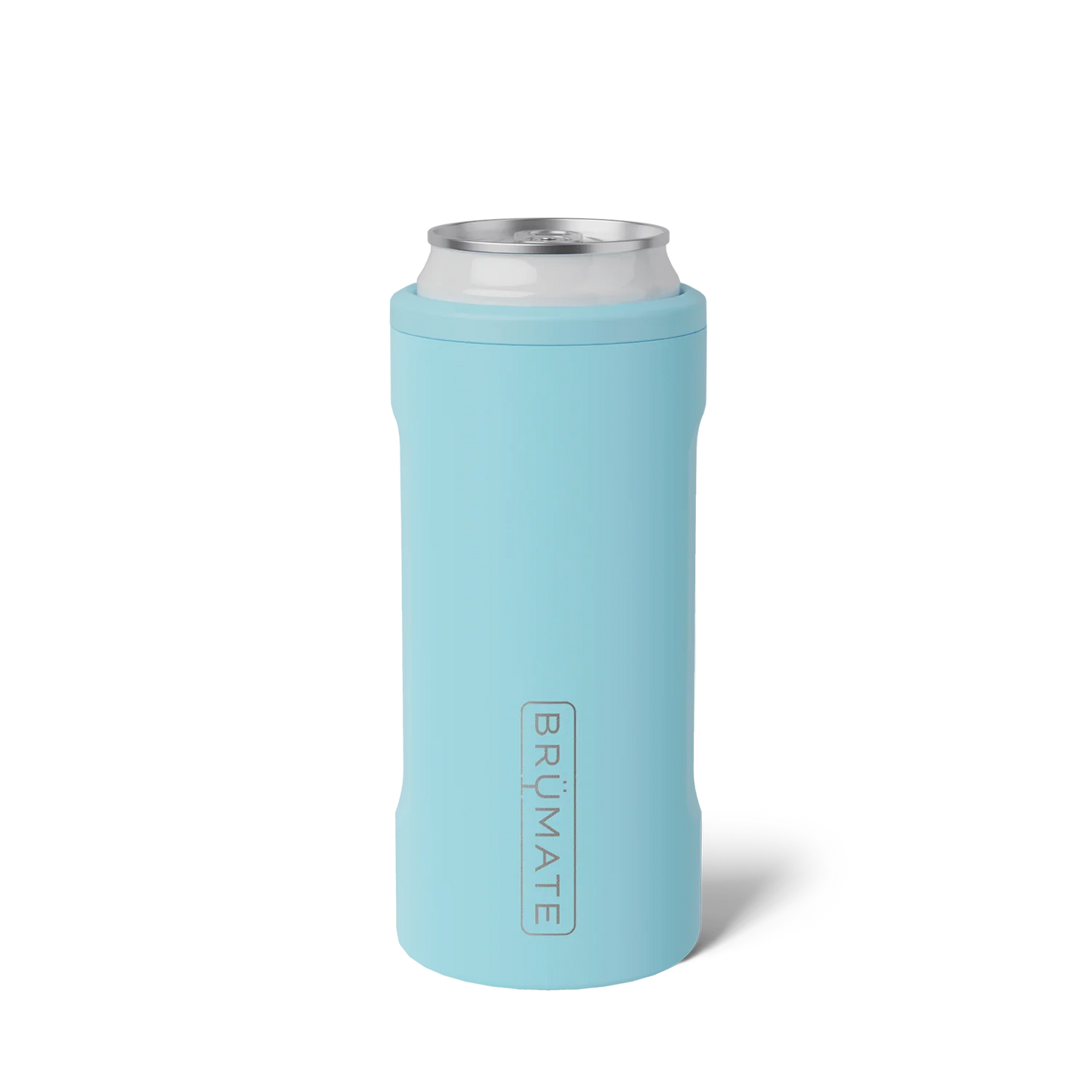 light bright blue slim can hopsulator with a can in it
