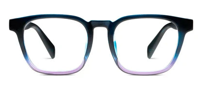 front view of blue/purple latte glasses frame
