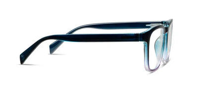 side view of blue/purple latte glasses frame