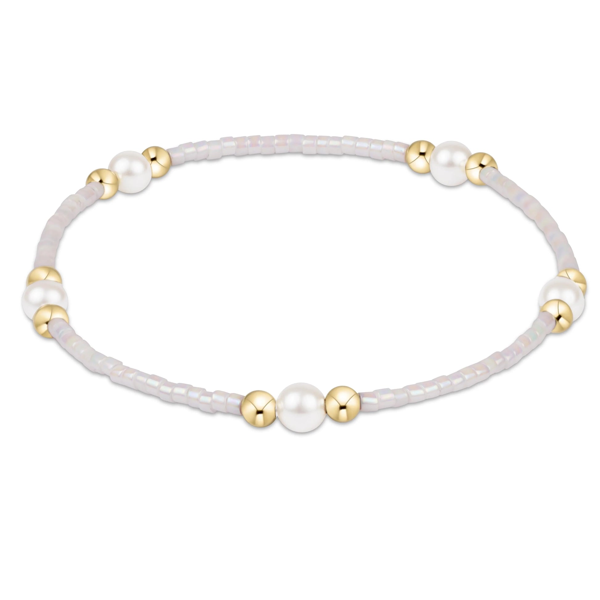 enewton hope purpose pearl bracelet - silky white against a white background