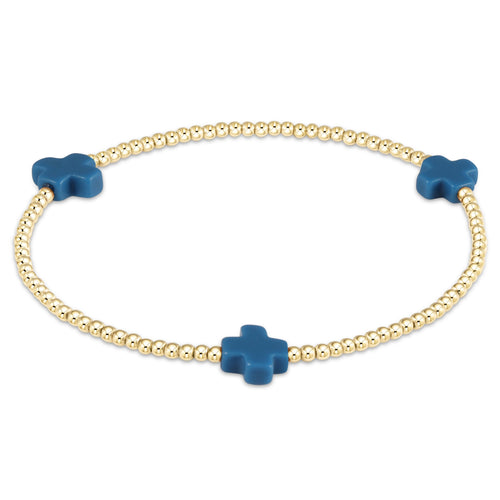 signature cross gold pattern, cobalt