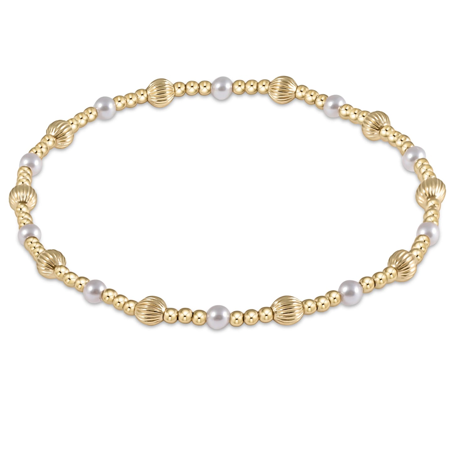 Dignity Sincerity Pattern 4mm Bead Bracelet, Pearl