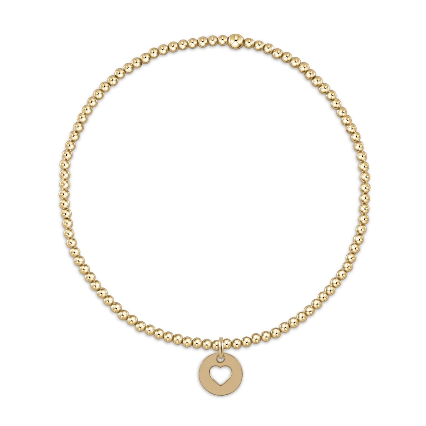Classic Gold 2mm Bead Bracelet, Love Small Gold Disk