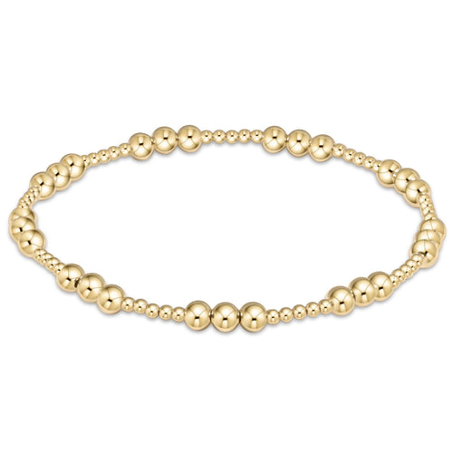 Classic Joy Pattern 4mm Bead Bracelet, Gold