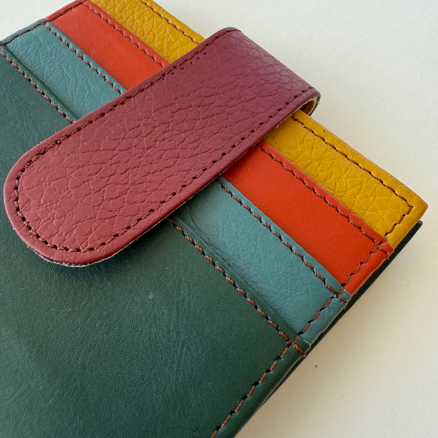 close-up of colorful card slots