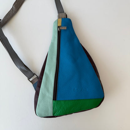 Multicolored sling bag  on a white background