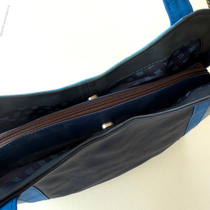 top view of  closed with zipper and snaps