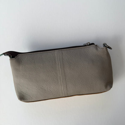 back view of turquoise madison crossbody with grey back
