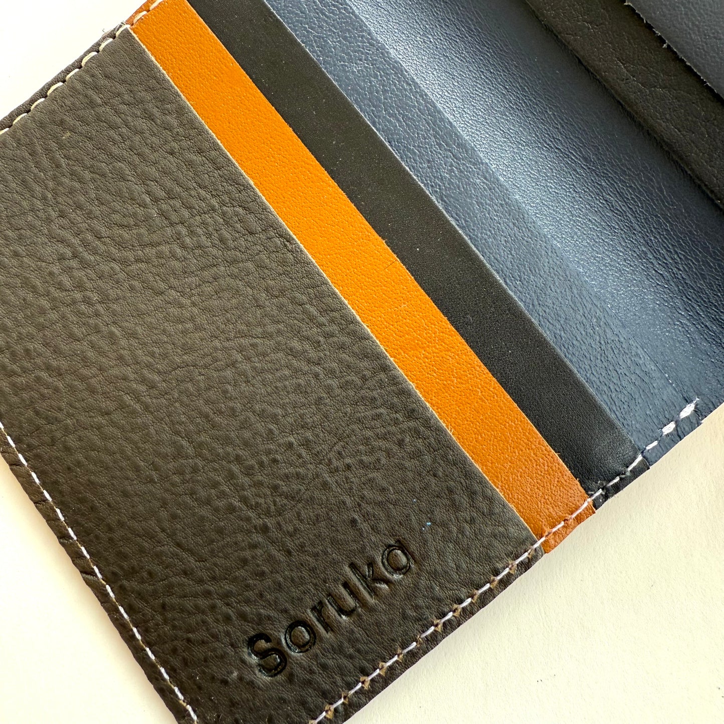 close-up of multi-colored card slots
