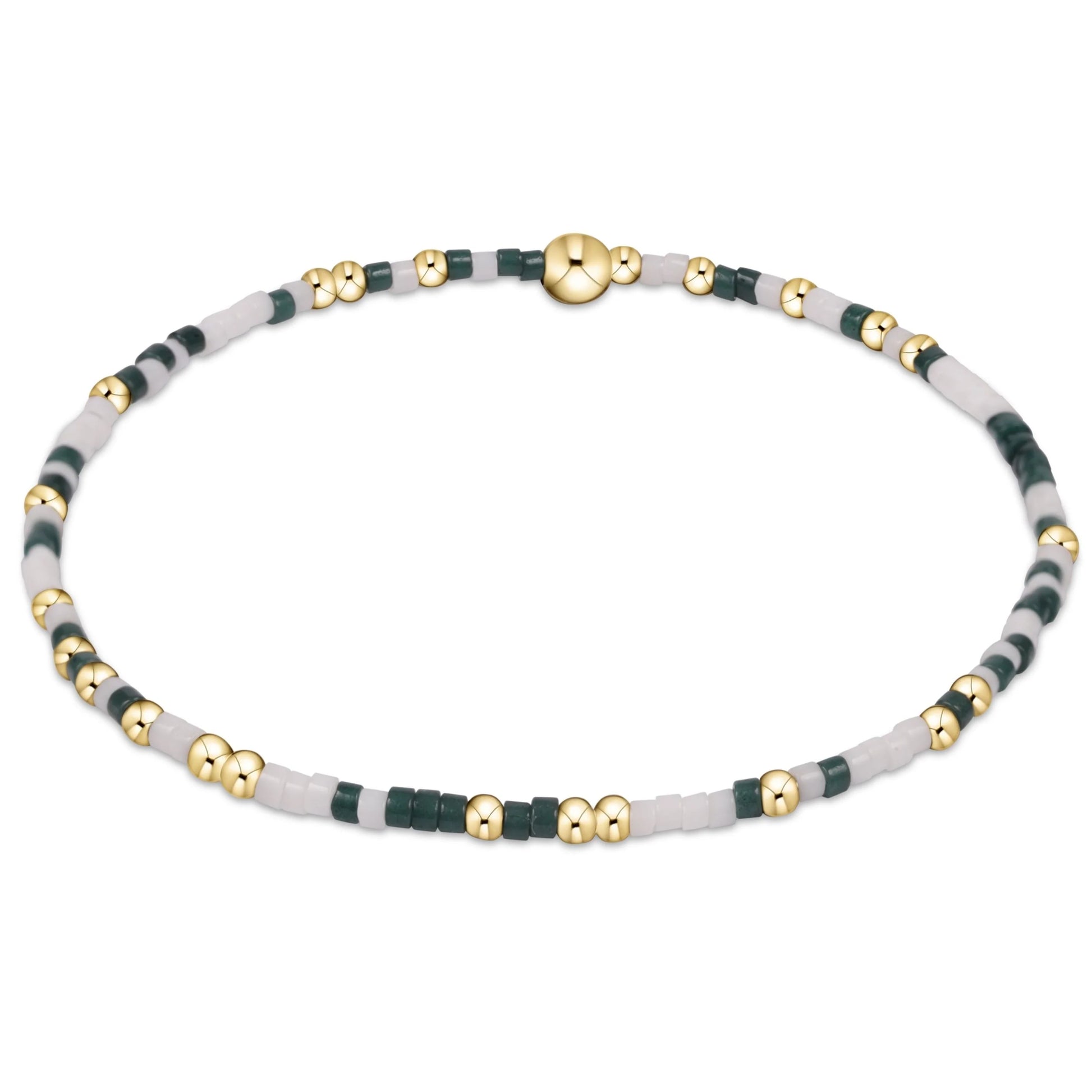 enewton Gameday Hope Unwritten Bracelet in Dark Green & White