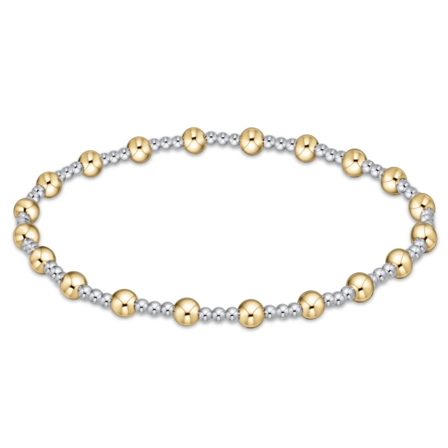 Classic Sincerity Pattern 4mm Bead Bracelet, Mixed Metal