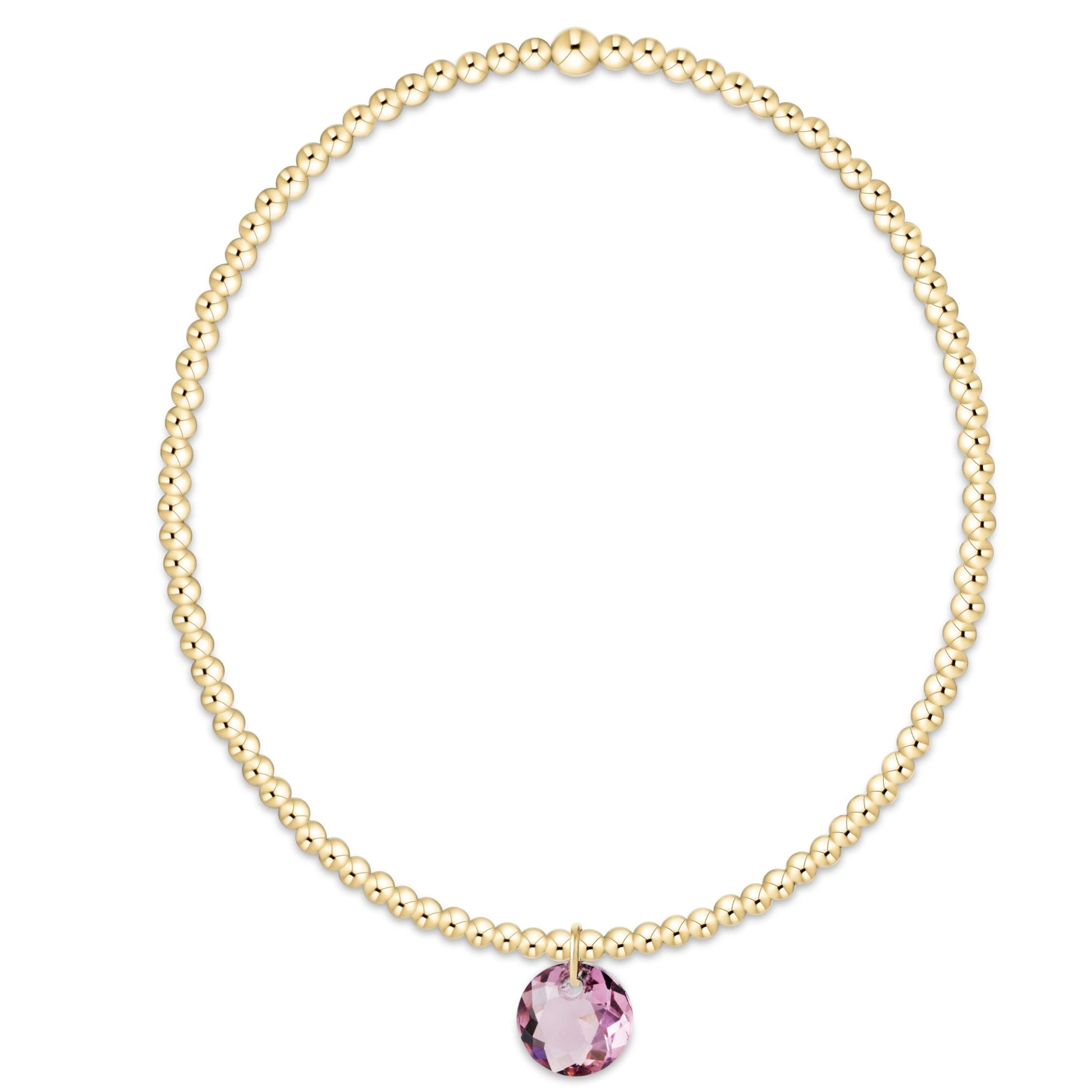 Classic Gold 2mm Bracelet - Reflection Small Charm 2