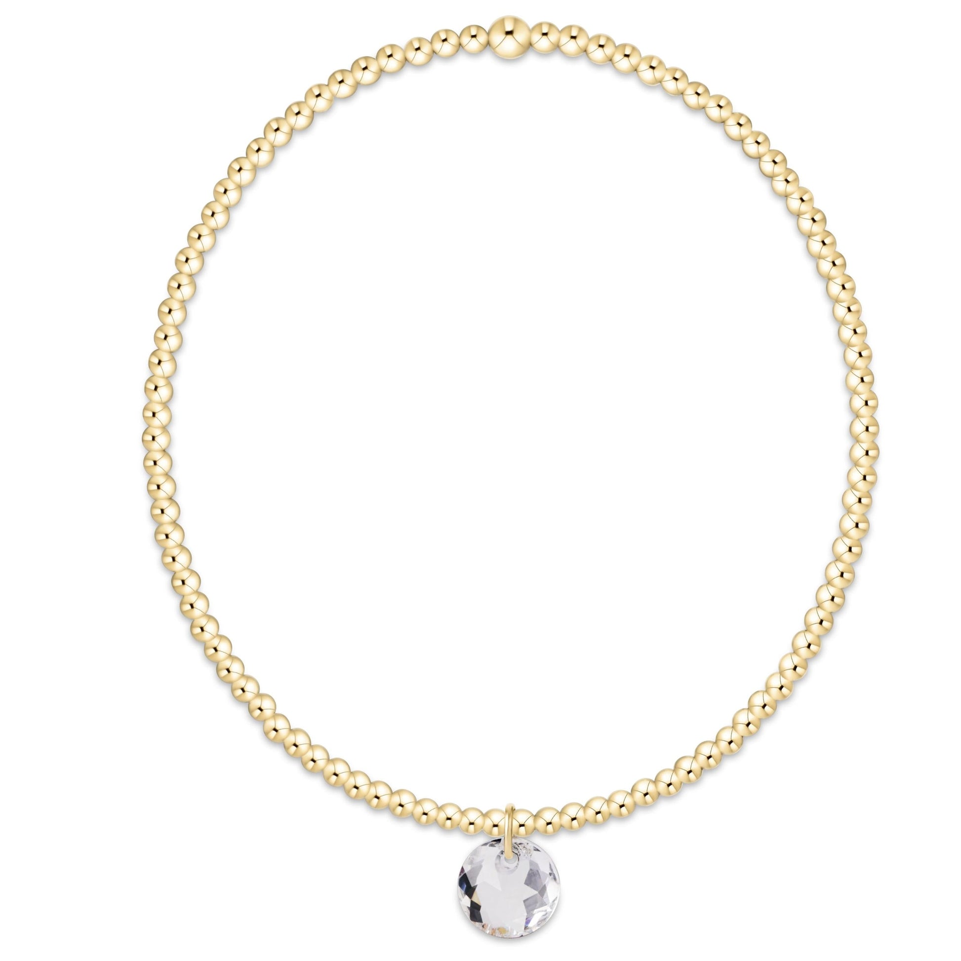 Classic Gold 2mm Bracelet - Reflection Small Charm 4