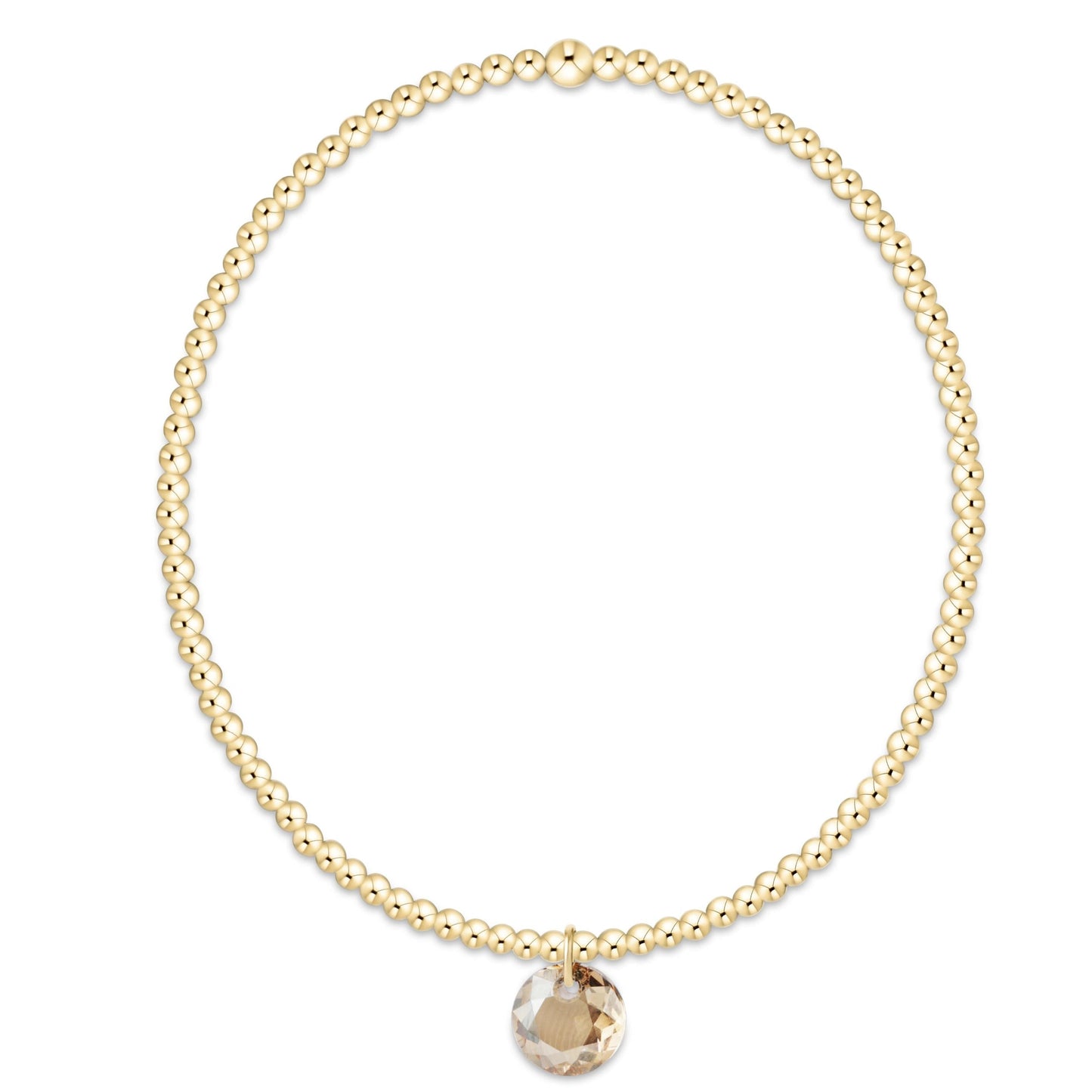 Classic Gold 2mm Bracelet - Reflection Small Charm 11