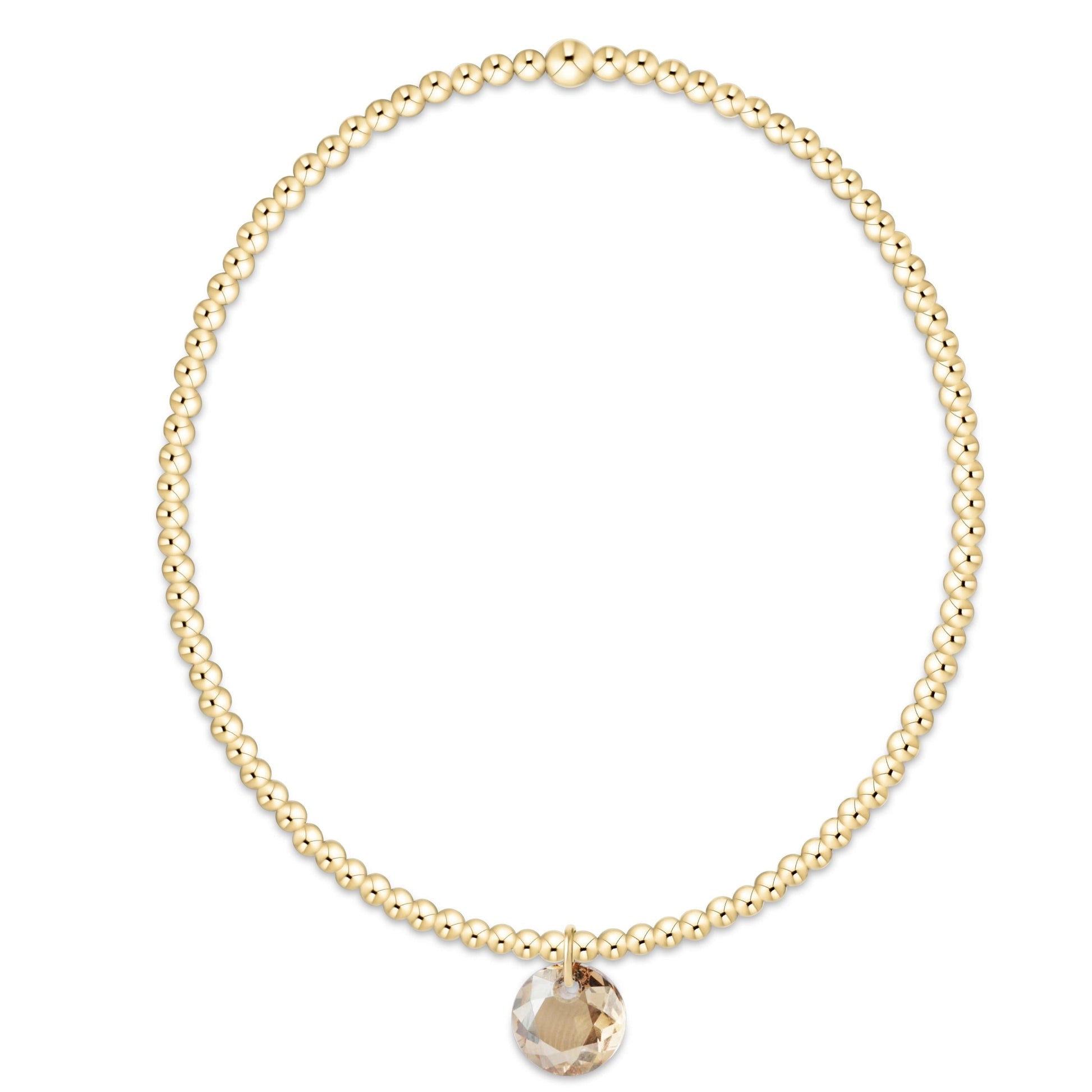 Classic Gold 2mm Bracelet - Reflection Small Charm 11