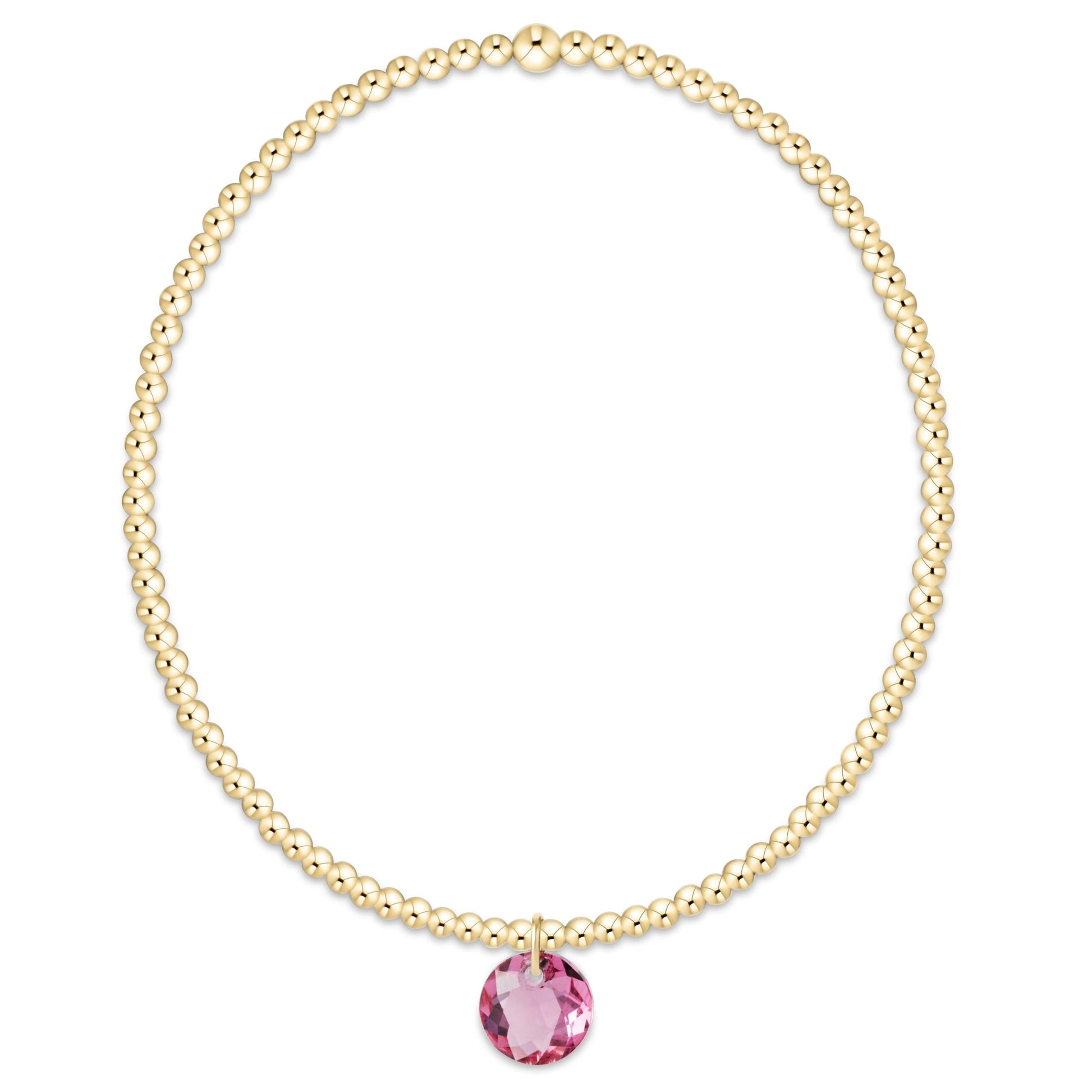 Classic Gold 2mm Bracelet - Reflection Small Charm 10