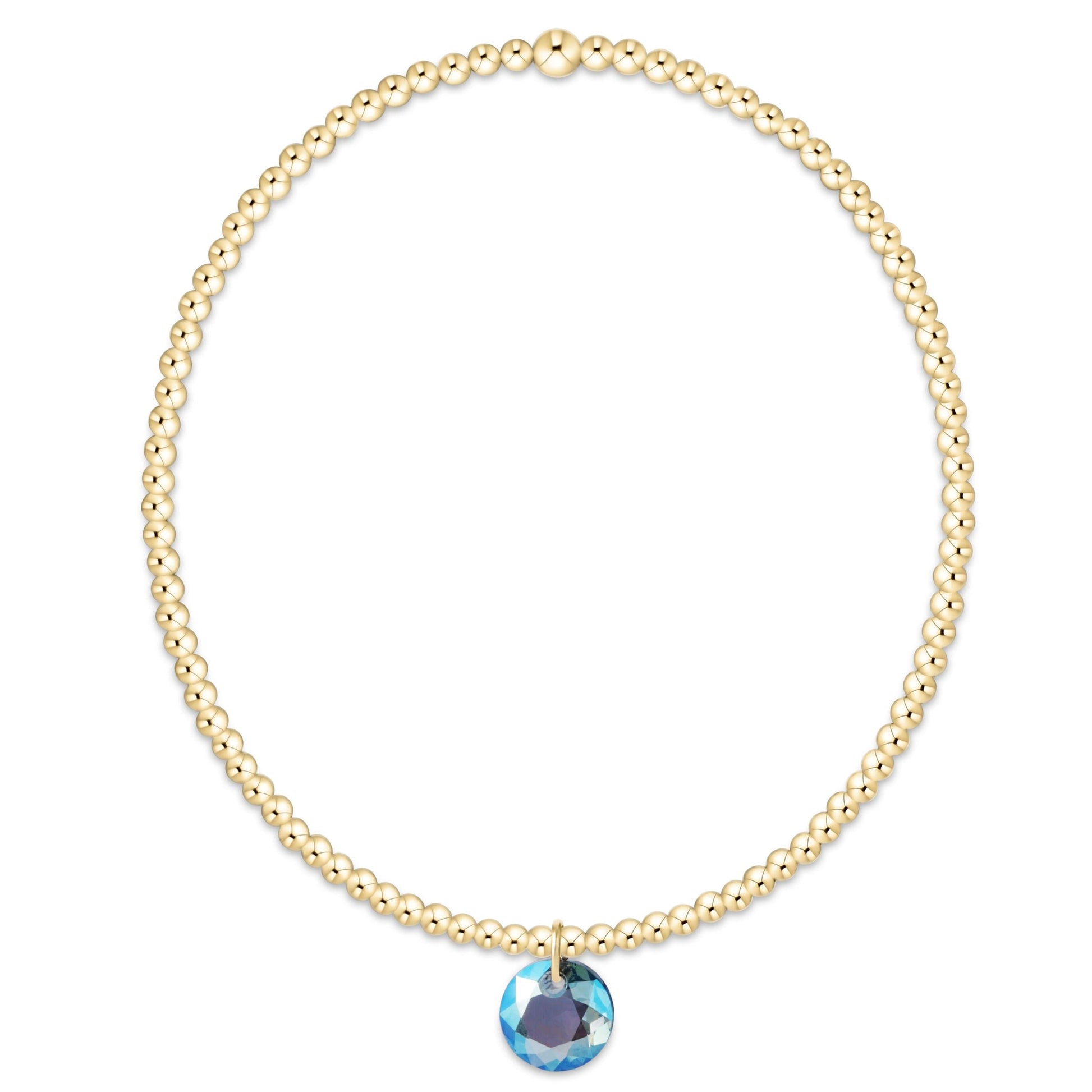 Classic Gold 2mm Bracelet - Reflection Small Charm 3