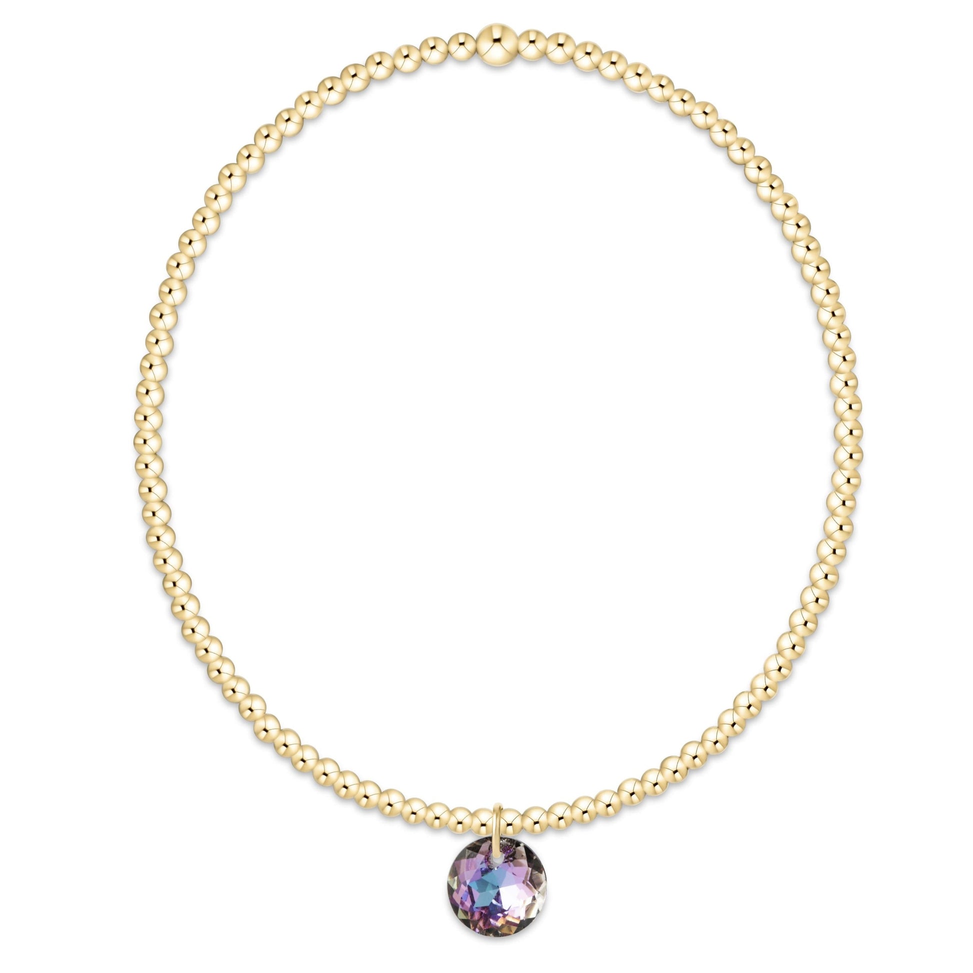 Classic Gold 2mm Bracelet - Reflection Small Charm 6