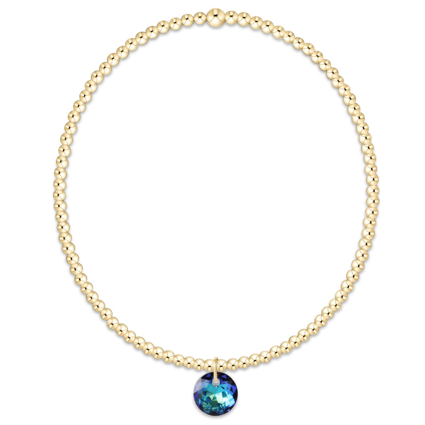 Classic Gold 2mm Bracelet - Reflection Small Charm 12