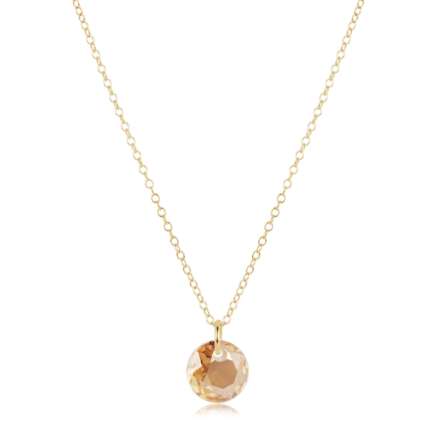 16" Necklace Gold  Reflection Small Charm 11