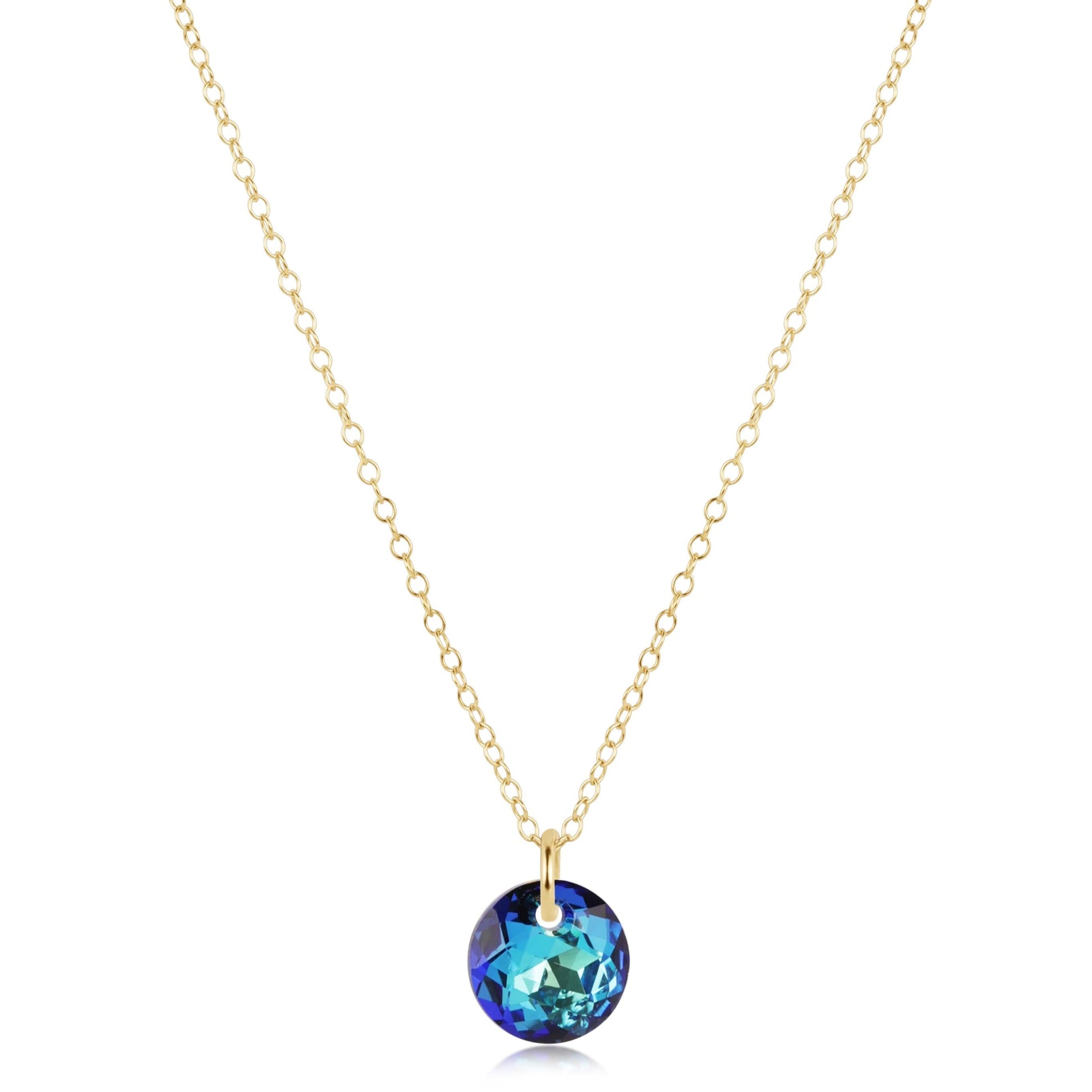 16" Necklace Gold  Reflection Small Charm 12
