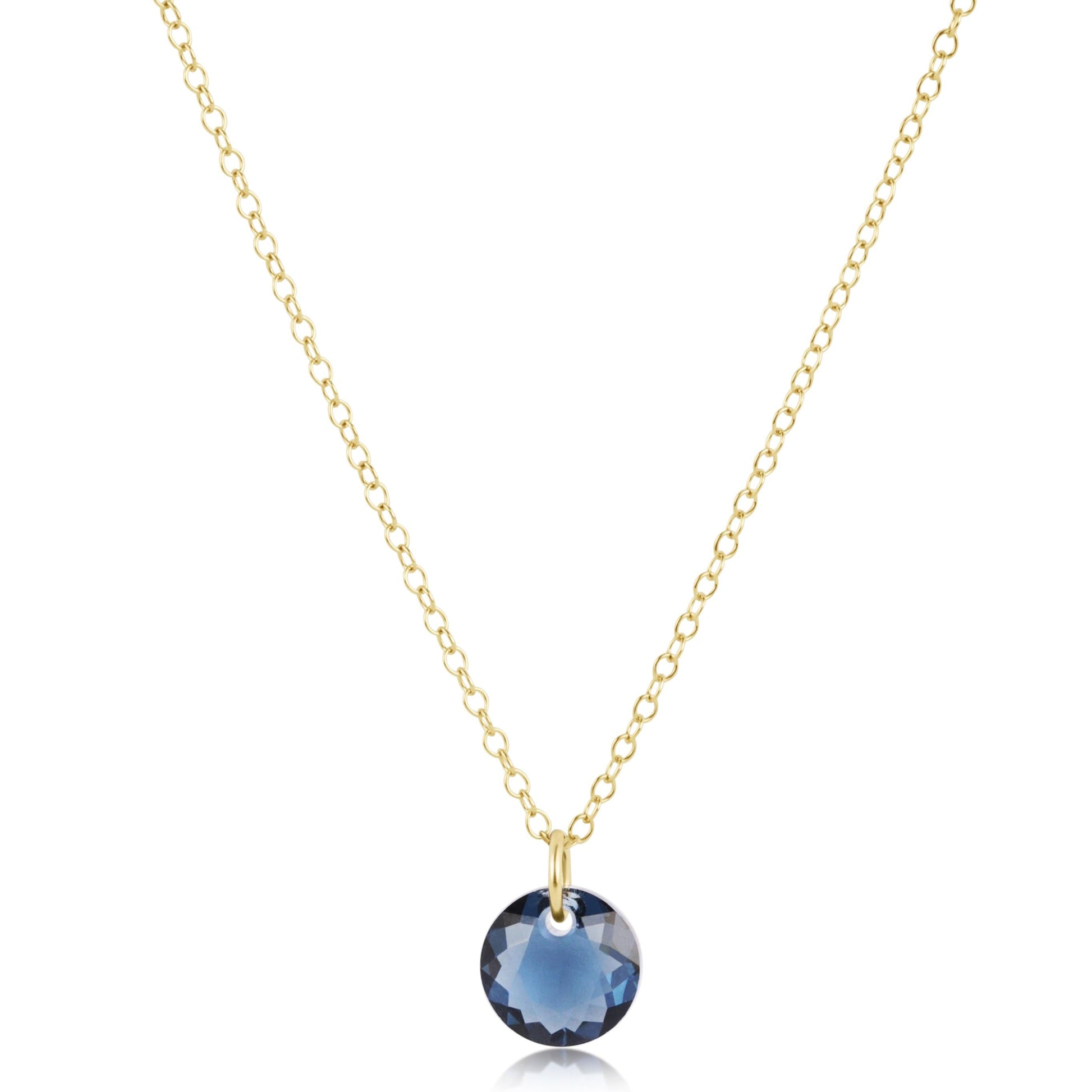 16" Necklace Gold  Reflection Small Charm 9