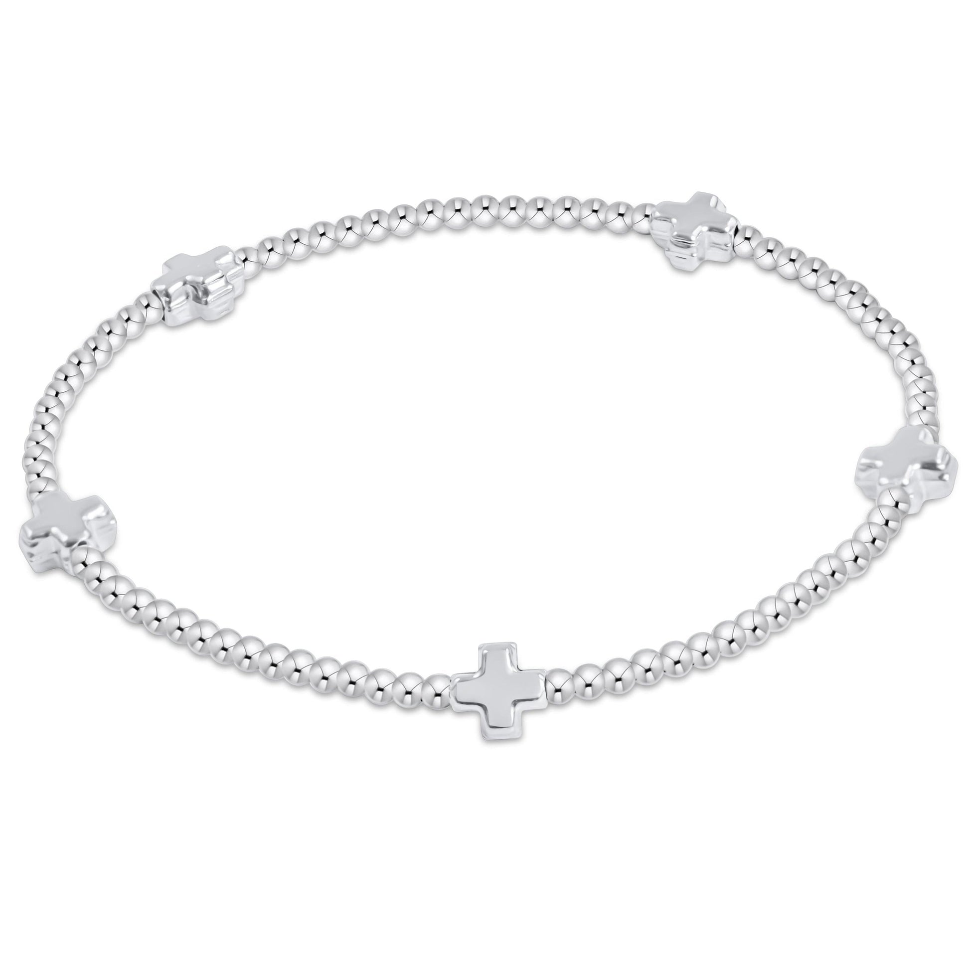 signature cross small 2mm sterling bracelet