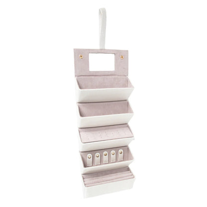 pearl white jewelry case open showing interior