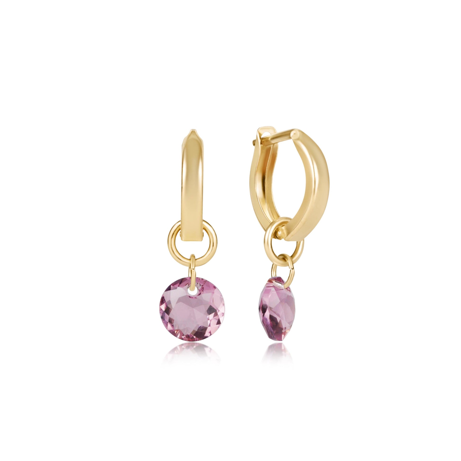 Huggie Gold Hoop - Reflection Small Charm 2