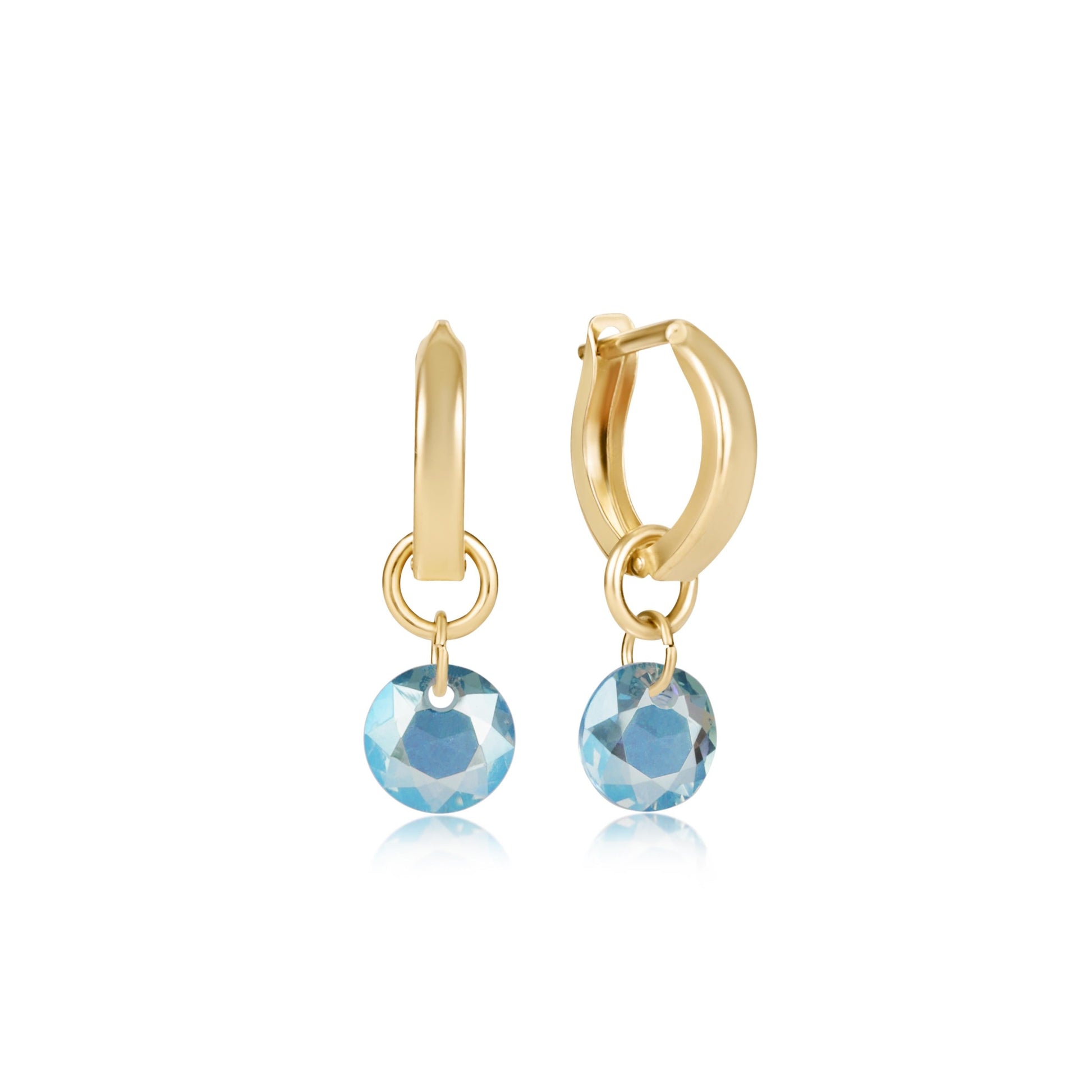 Huggie Gold Hoop - Reflection Small Charm 3