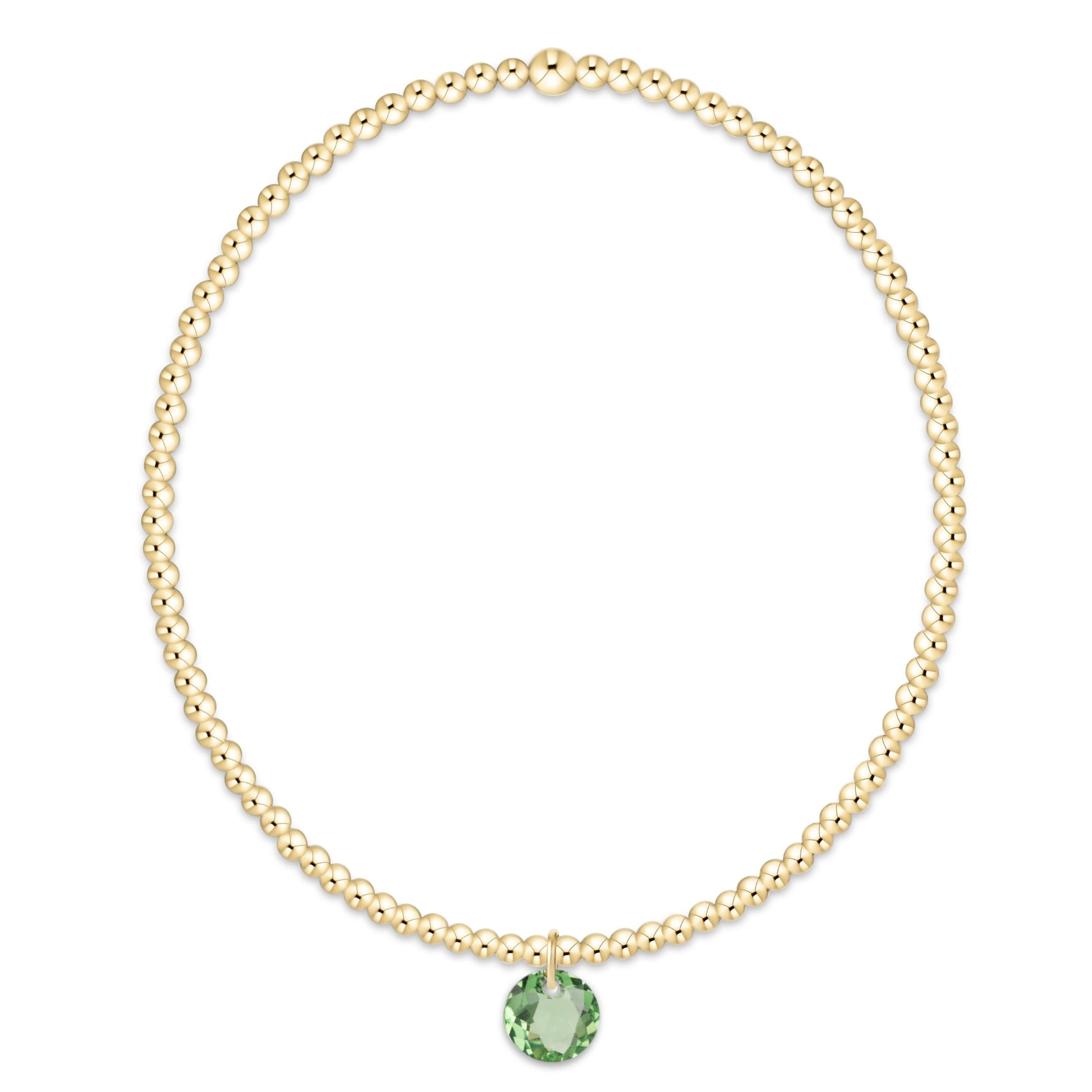 Classic Gold 2mm Bracelet - Reflection Small Charm 8
