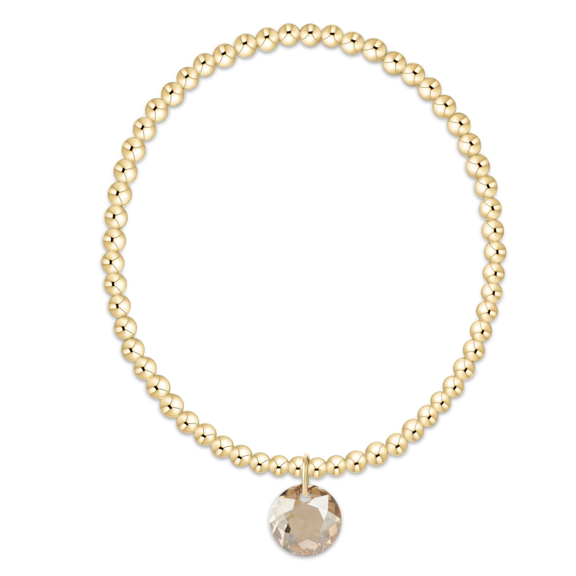 Classic Gold 3mm Bracelet - Reflection Small Charm 11