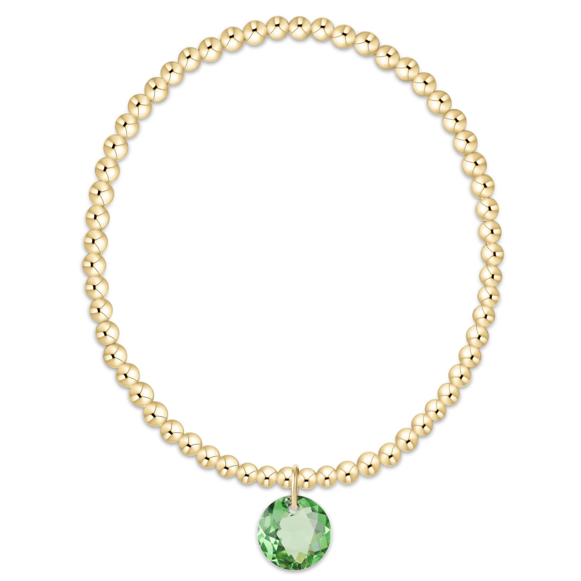 Classic Gold 3mm Bracelet - Reflection Small Charm 8