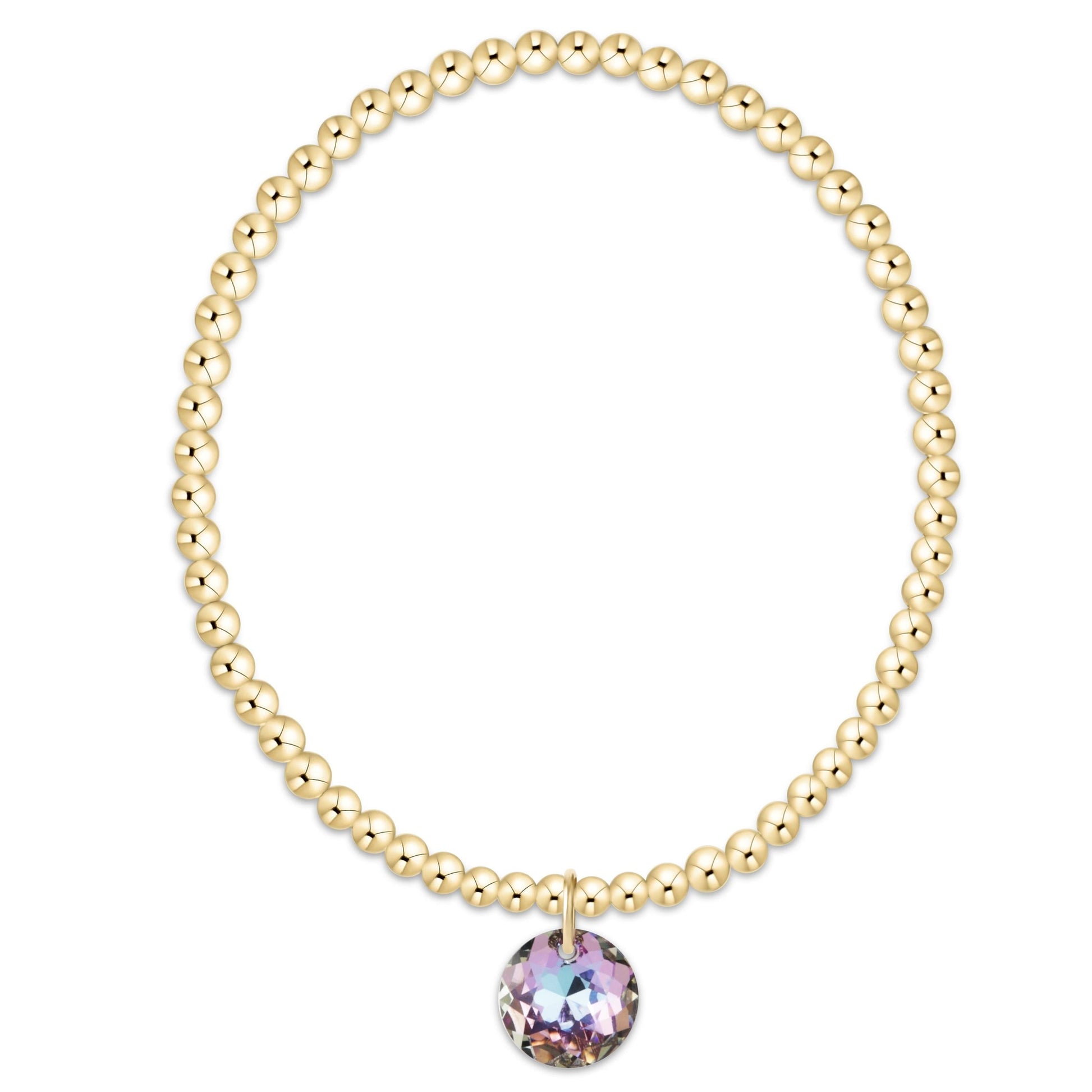 Classic Gold 3mm Bracelet - Reflection Small Charm 6