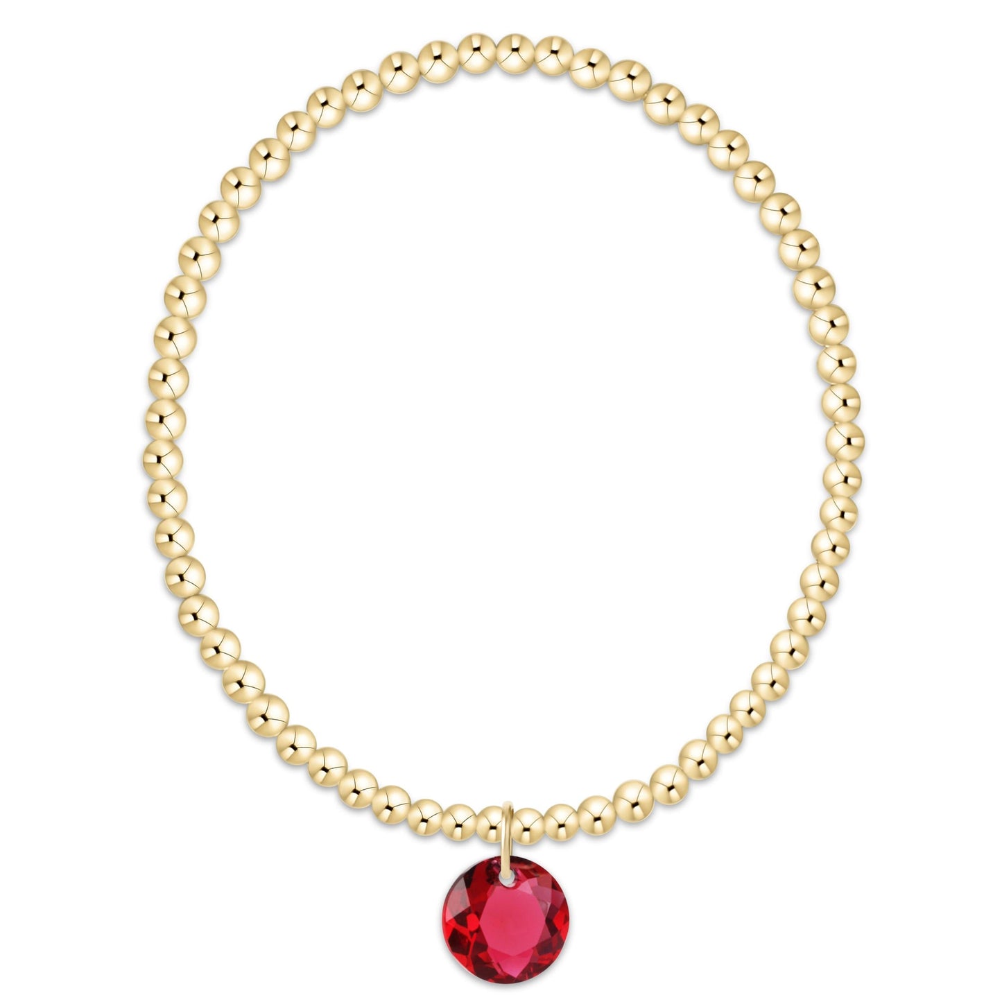 Classic Gold 3mm Bracelet - Reflection Small Charm 7