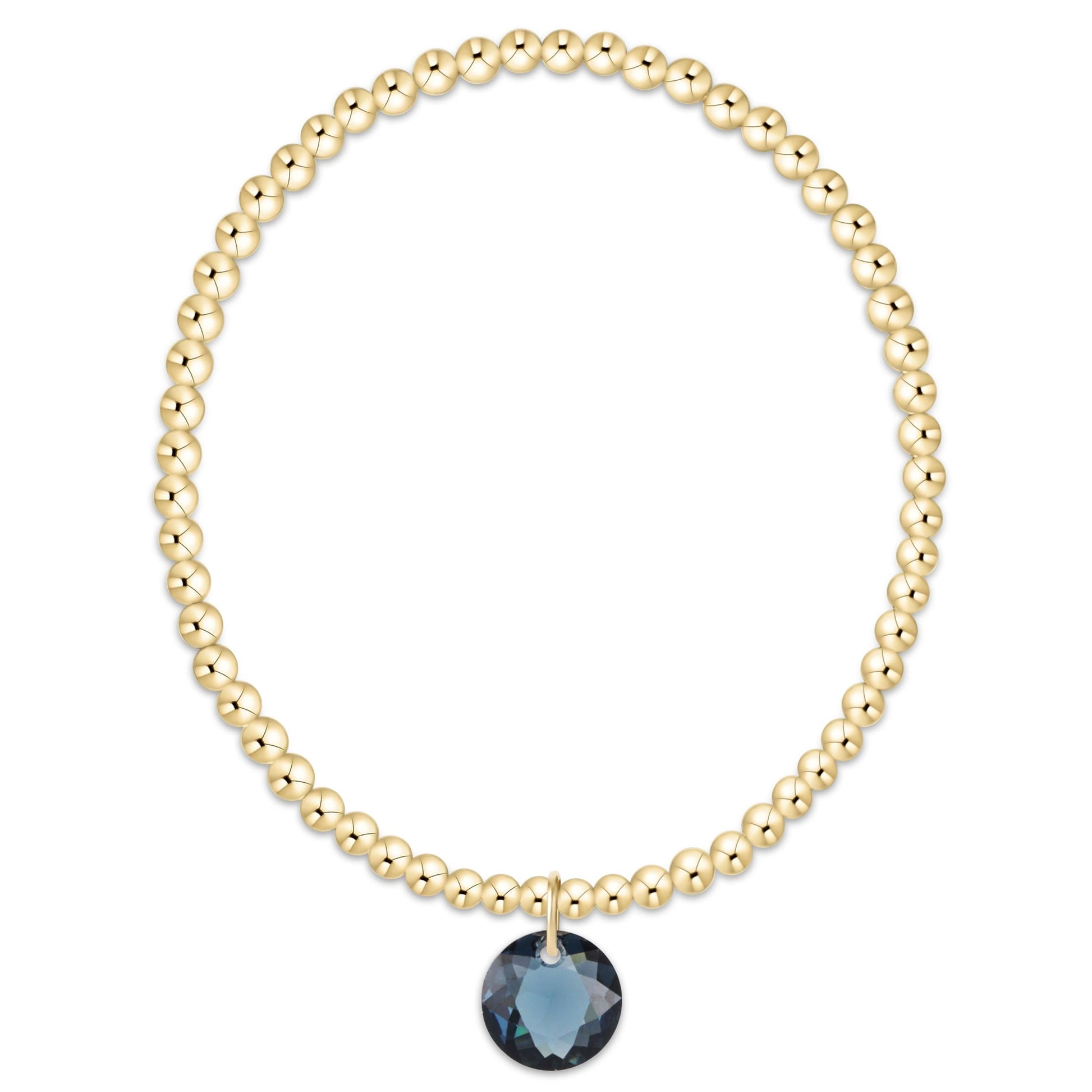 Classic Gold 3mm Bracelet - Reflection Small Charm 9