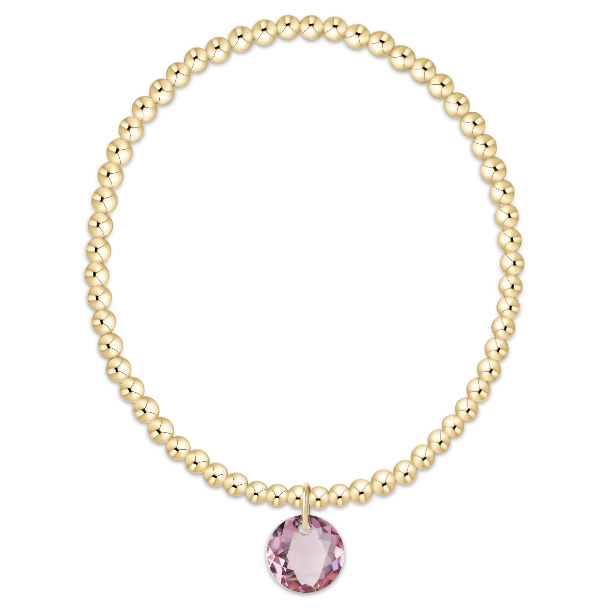 Classic Gold 3mm Bracelet - Reflection Small Charm 2