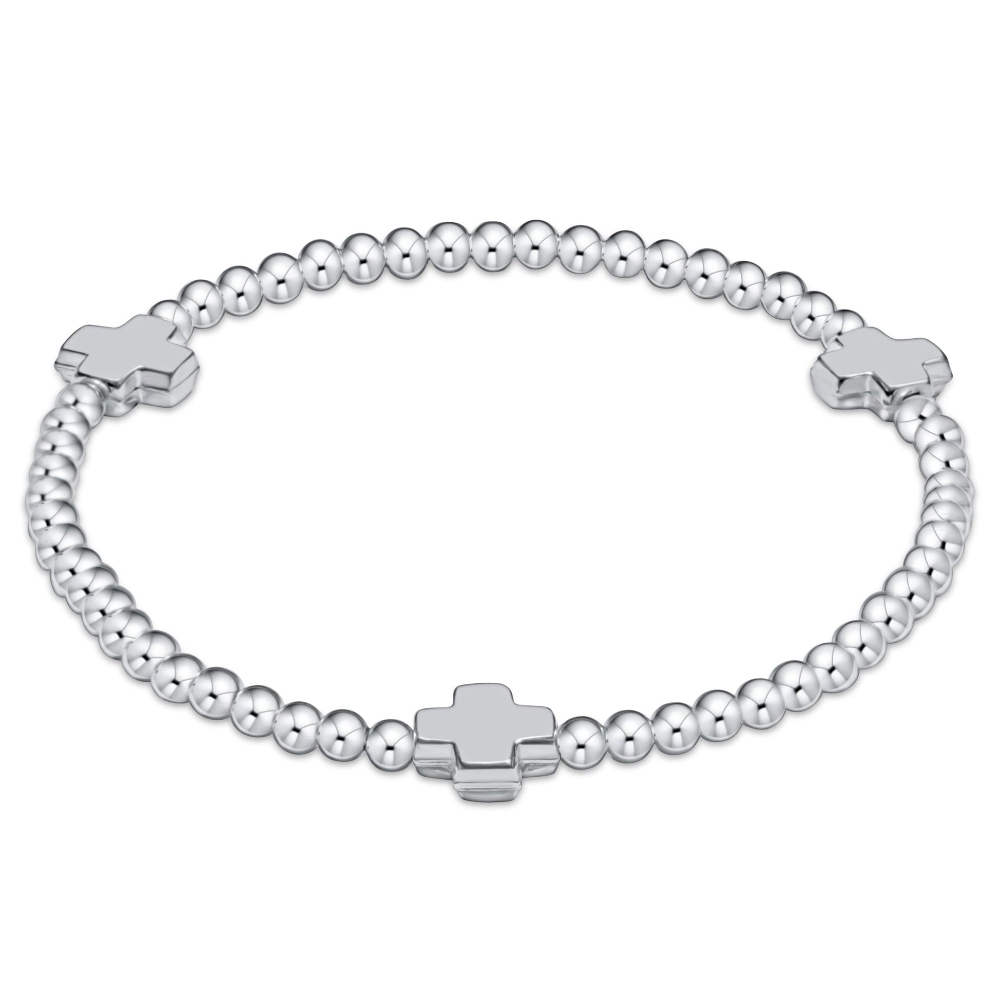 signature cross 3mm sterling bracelet - sterling