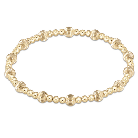 Dignity Sincerity Pattern 5mm Bead Bracelet, Gold