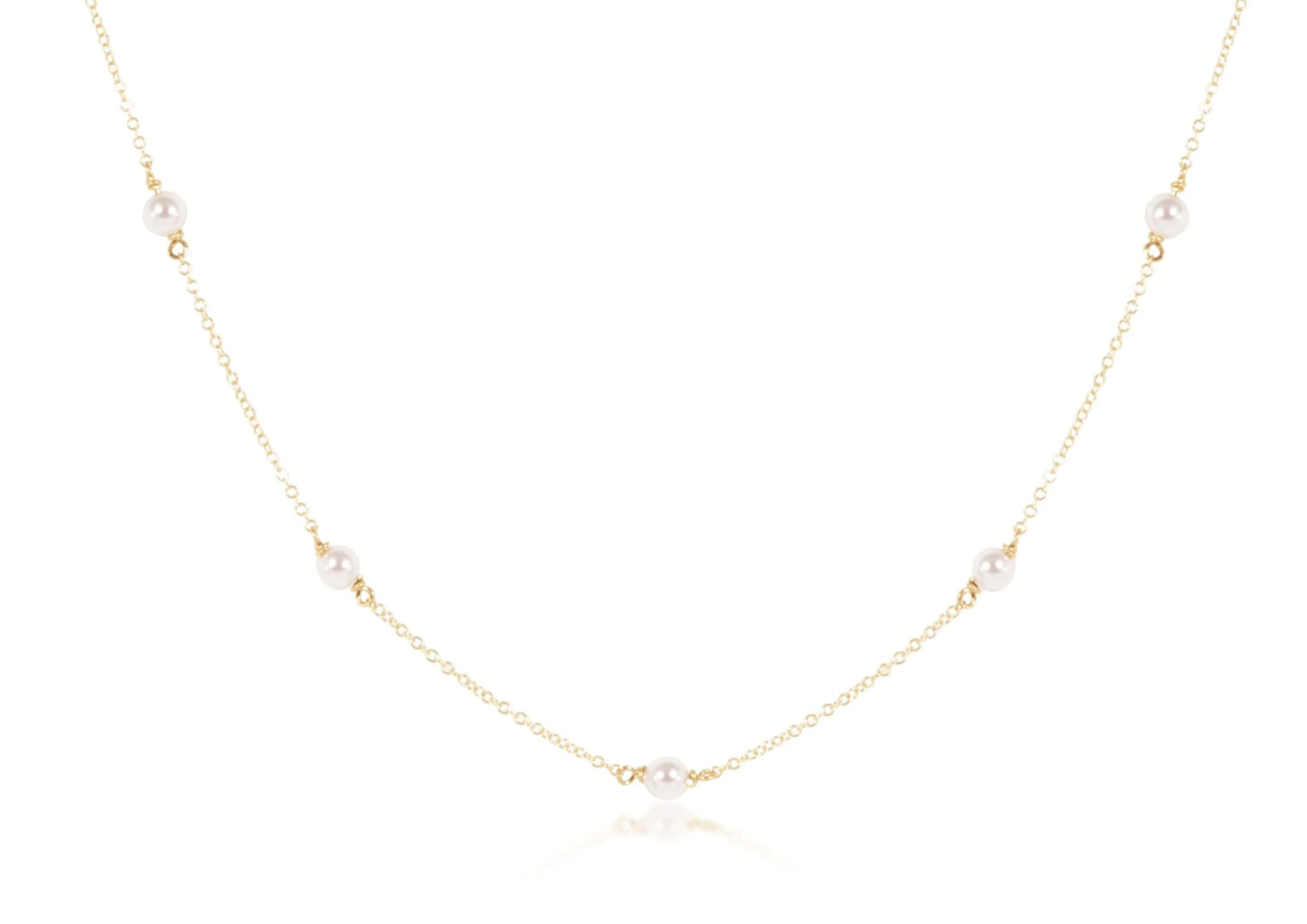 enewton Choker Simplicity Chain Gold, Pearl 4mm