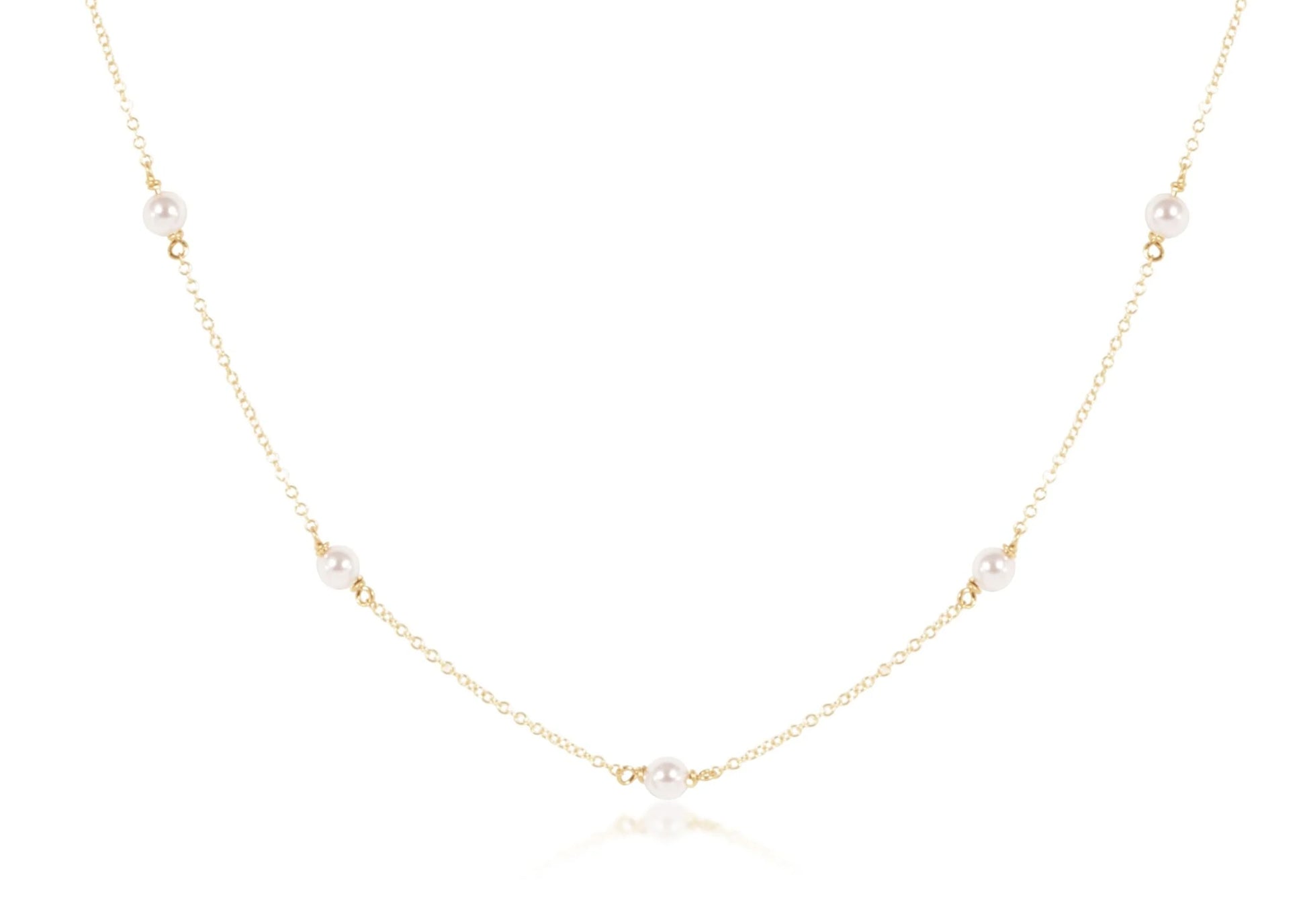 enewton Choker Simplicity Chain Gold, Pearl 4mm
