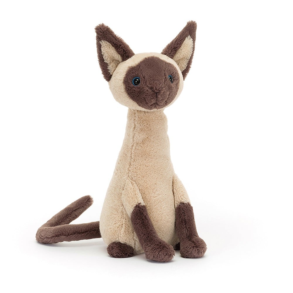 front view of Iris Siamese Cat Plush Toy.