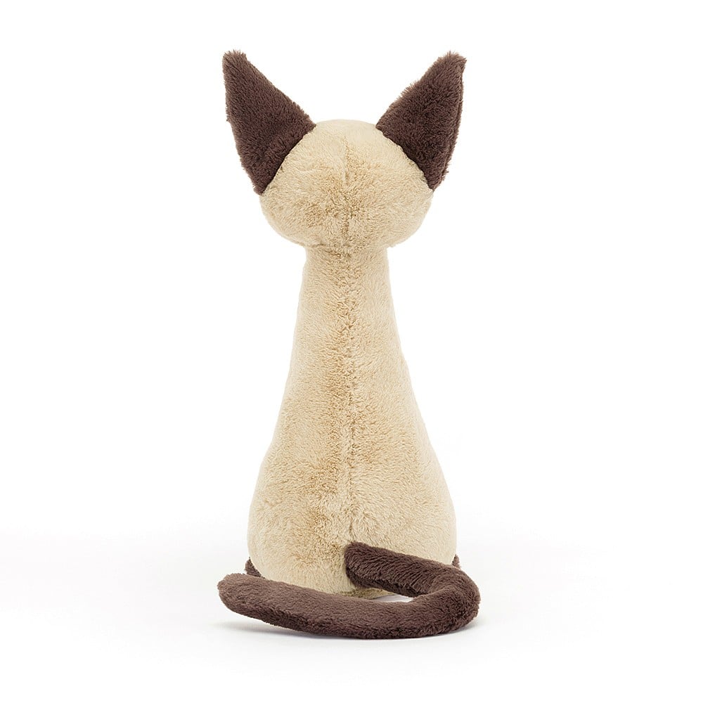 back view of Iris Siamese Cat Plush Toy.