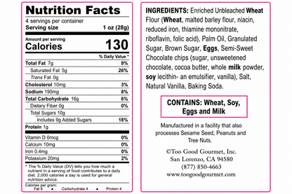 Ice Cream Shop Vanilla Bean with Chocolate Chips Cookies Nutrition Facts & Ingredients List