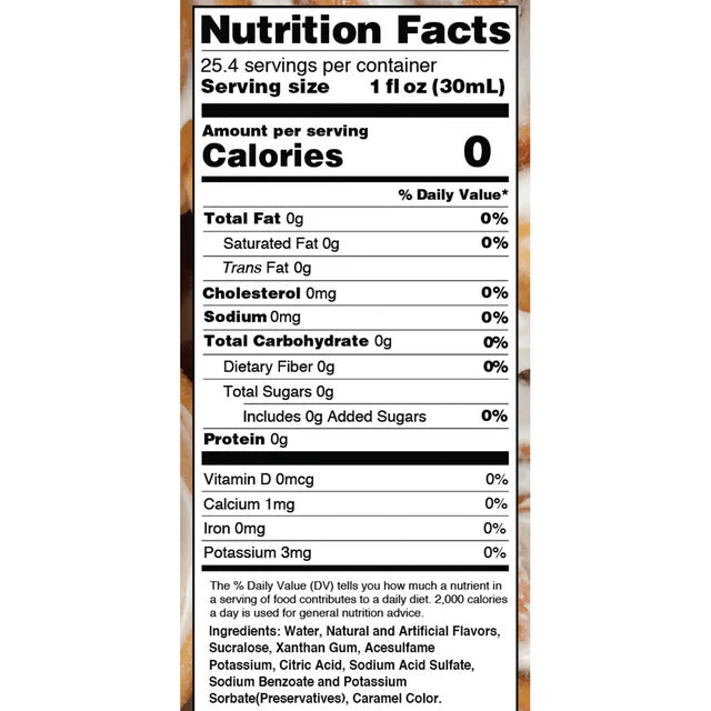 nutritional label. call 5013272128 for more info