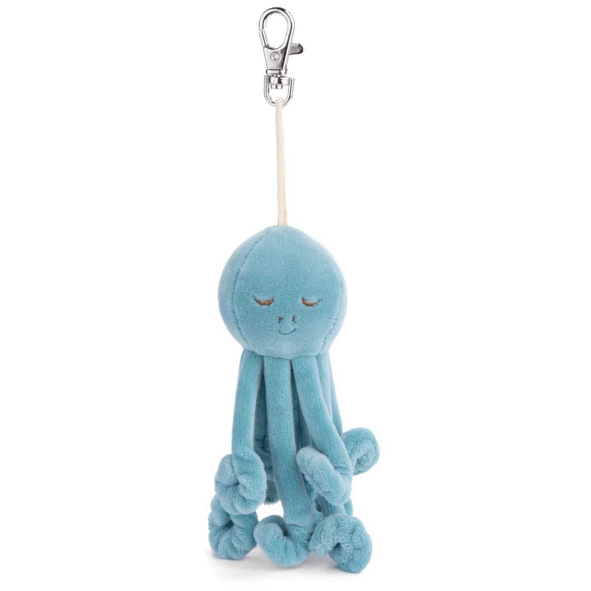 blue octopus bag charm shown on a white background