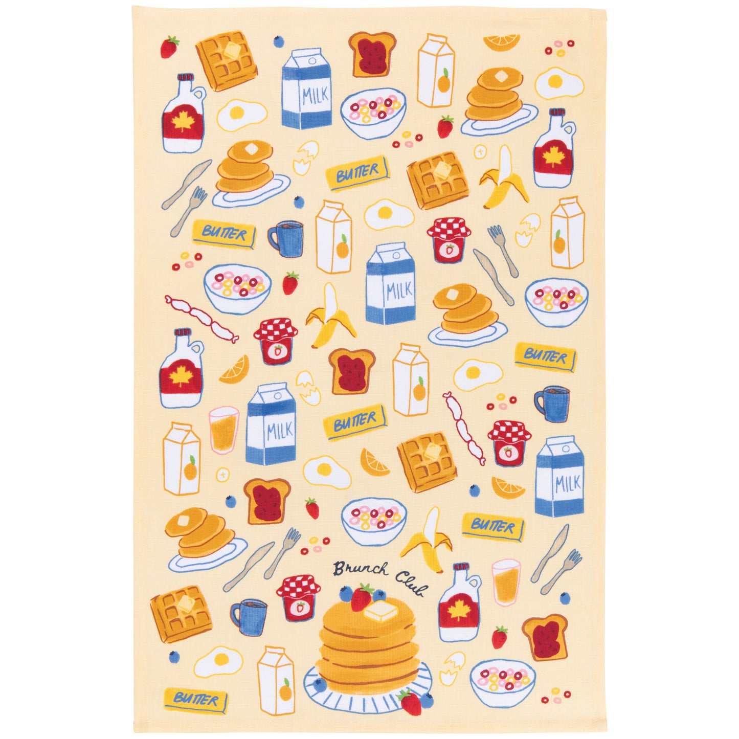 Brunch Club Dishtowel on a white background