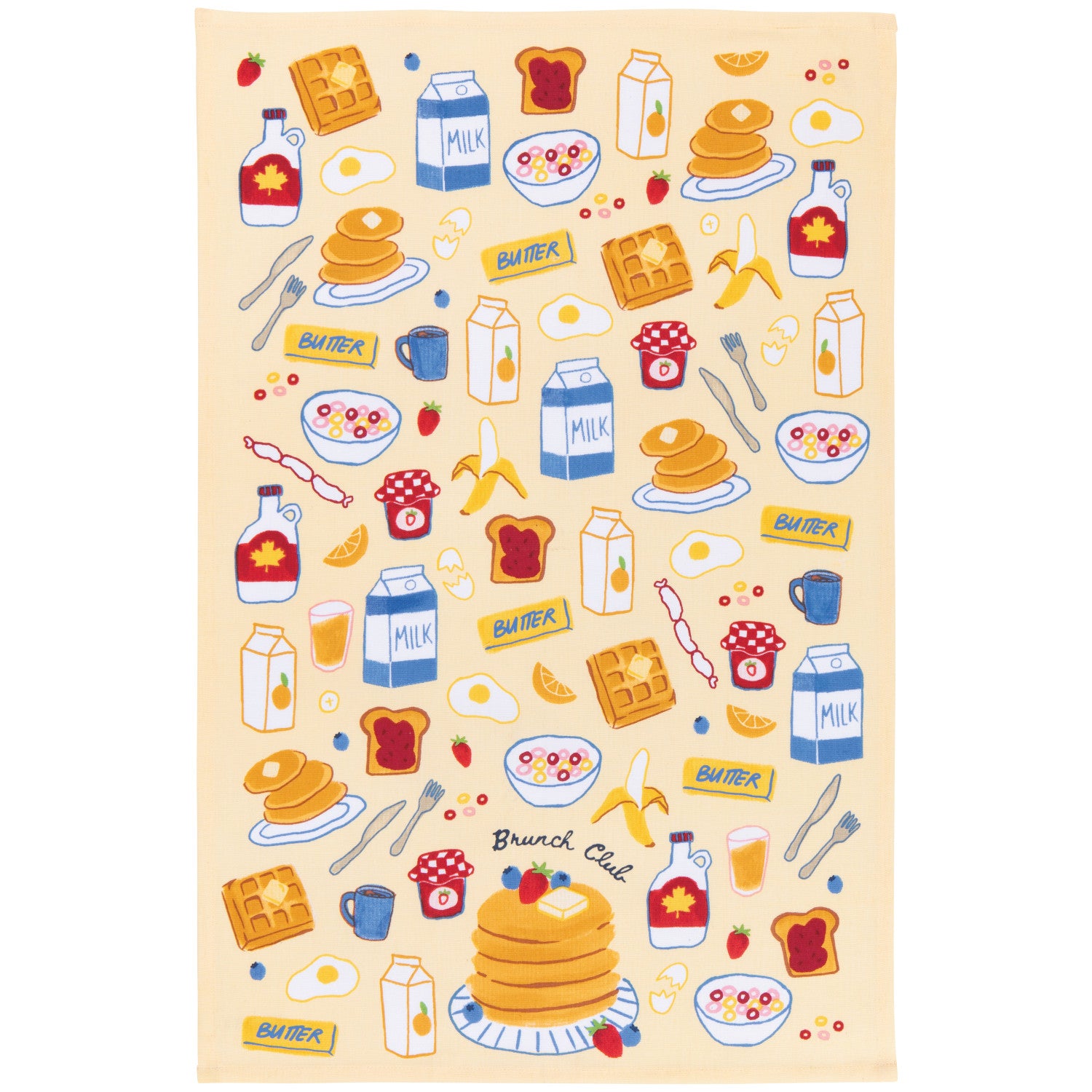 Brunch Club Dishtowel on a white background