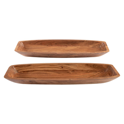 side view of small and large dough bowls on a white background.