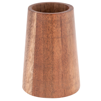 small wooden vase on a white background.